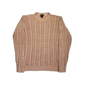 Vintage Gucci Cable Knit Sweater Men’s L Blush Tan Made in Italy